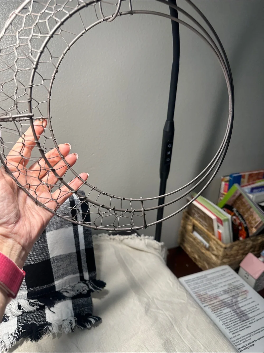 Decorative Wire Hoop Wall Hanging basket in Dark Brown NWT